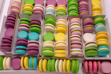 many colored macaroons