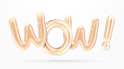 WOW golden foil balloon