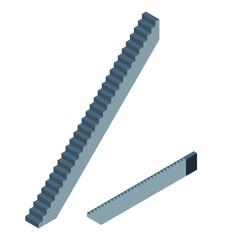 Stairway. Isolated on white background. 3d Vector illustration.