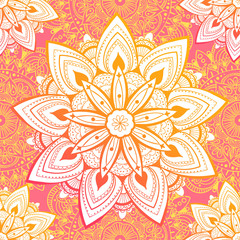Ornamental seamless pattern with mandala. Vintage, paisley elements. Ornament. Traditional, Ethnic, Turkish, Indian motifs. Great for fabric and textile, wallpaper, packaging or any desired idea