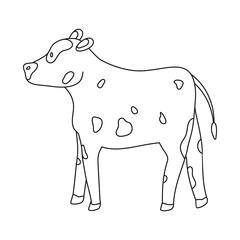 Isolated object of cow and heifer symbol. Set of cow and milk vector icon for stock.