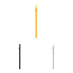 Isolated object of candle and church  sign. Set of candle and lit  vector icon for stock.