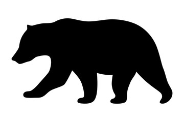 Fototapeta Grizzly bear or polar bear silhouette flat vector icon for animal wildlife apps and websites obraz