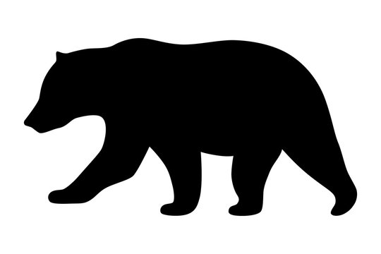 Grizzly bear or polar bear silhouette flat vector icon for animal wildlife apps and websites