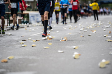 Fototapeta premium Läufer beim Marathon in Düsseldorf 