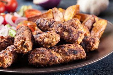 Kebapche or cevapcici, balkan minced meat kebab