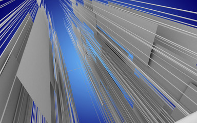 Obraz premium abstract space construction background.fantasy concept. 3d illustration