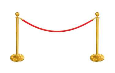Red velvet rope barrier
