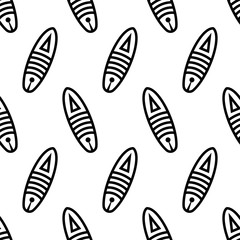 Surfboard Icon Seamless Pattern, Surf Board Icon, Water Sport Icon