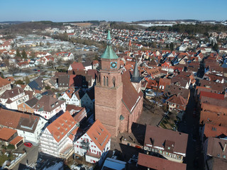 aerial view over Weil der Stadt Baden Wuerttemberg Germany