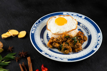 Kam Heong stir fry Chicken rice , malaysian dish