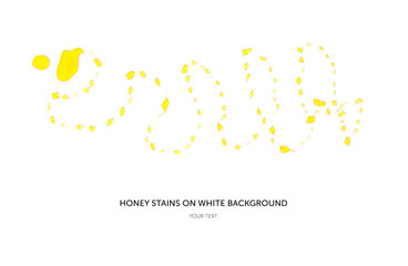 Honey stains isolated on white background.Spots.View top	