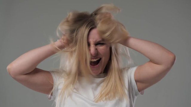 girl shakes her head