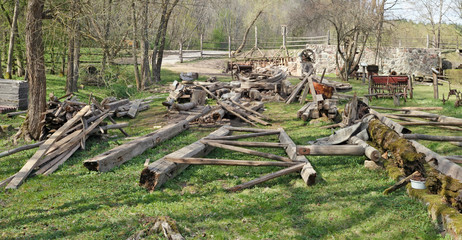 Archaeological excavations and studies of wooden ruins in an old wind mill
