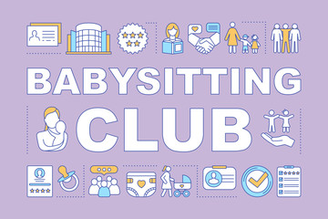 Babysitting club word concepts banner