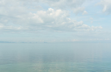 sea haze. cloudy sky and sea in pastel colors