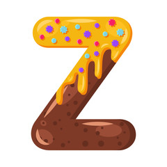 Donut cartoon Z letter vector illustration