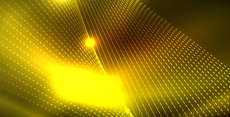 Color neon lights with waves abstract background