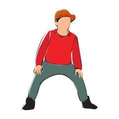 the guy is dancing, contour