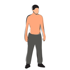 white background, a man in a flat style, without a face