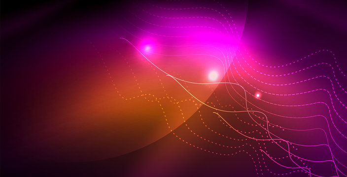 Shiny neon space background - Powered by Adobe