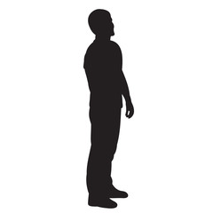vector, on a white background, silhouette of a man standing