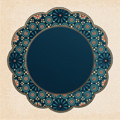 Blue arabesque flower