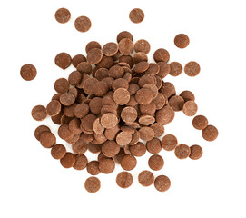 chocolate chips isolated on white