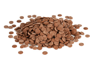 chocolate chips isolated on white