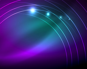 Neon circles abstract background