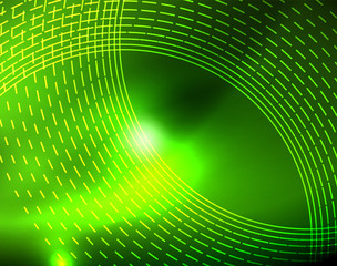 Neon circles abstract background