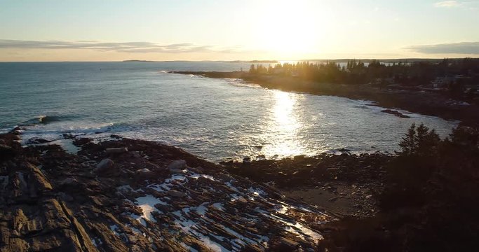 Sunset clip while in the Curtis island lighthouse Camden Maine USA