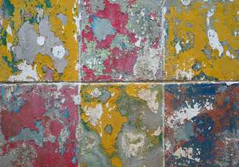 Color pattern old wall bricks for background..