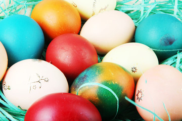 Fototapeta na wymiar Studio Shot Of Colorful Easter Eggs