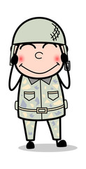 Blush - Cute Army Man Cartoon Soldier Vector Illustration