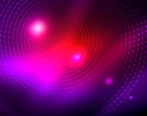 Neon circles abstract background