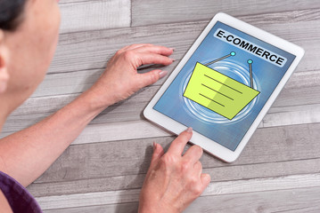 E-commerce concept on a tablet