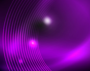 Dark space with neon color glowing lights abstract background