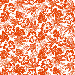 Fototapeta na wymiar Hibiscus flower pattern illustration
