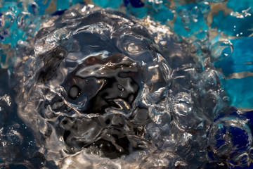 Background, texture of a splash of water in the pool.