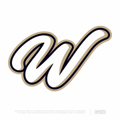 Modern professional letter emblem for sport teams. W letter