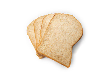 Slice of bread isolated on white