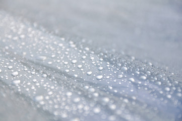 water drops on blue surface