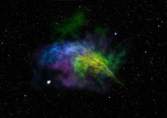 Being shone nebula. 3D rendering