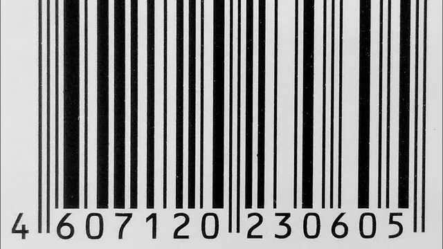 Barcode scanner. Barcode chaos. Animated background. Sequence of fast changing labels digits as looping retail animation.