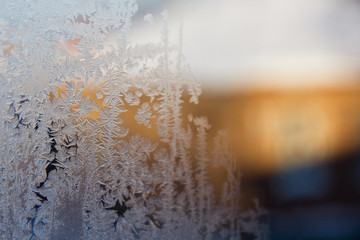 .Frost patterns on window taken by tilt shift lens