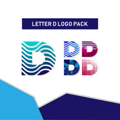 monogram letter D logo pack. simple and memorable. modern logo for business, corporate, website, individual, and others. design concept with gradient color, vector illustration