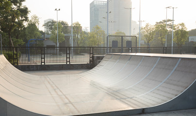 skatepark ramps in the sunrise © lzf
