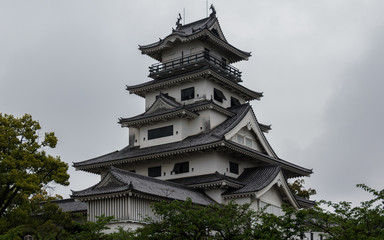 Panorama of Imabari Water Castle. Imabari, Ehime Prefecture, Japan.