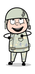 Dancing Style - Cute Army Man Cartoon Soldier Vector Illustration